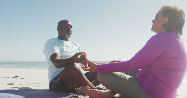 Seniors Practicing Meditation on Beach - Download Free Stock Images Pikwizard.com