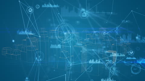 Digital City Concept with Futuristic Network Connections