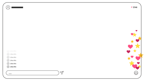 live stream overlay with hearts and stars on transparent background - Download Free Stock Videos Pikwizard.com