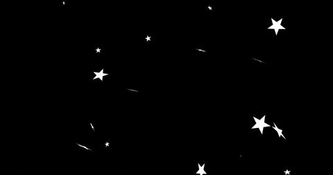 Christmas Stars Falling on Black Background
