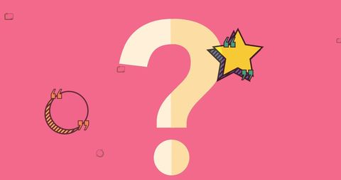 Colorful Question Mark with Spotlight Star on Pink Background - Download Free Stock Images Pikwizard.com