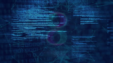 Abstract Digital Code and Geometric Patterns in Motion