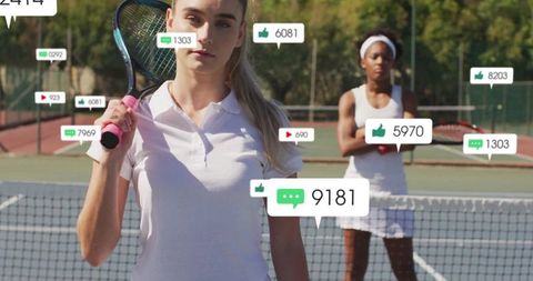 Dynamic Female Tennis Players with Social Media Interactions
