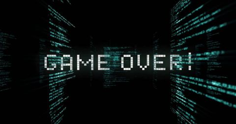 Glowing Game Over Text on Digital Code Background - Download Free Stock Images Pikwizard.com