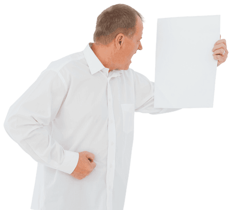 frustrated senior man yelling at transparent sheet of paper - Download Free Stock Videos Pikwizard.com