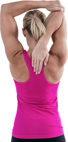 Transparent Background of Woman Stretching in Pink Sportswear - Download Free Stock Videos Pikwizard.com
