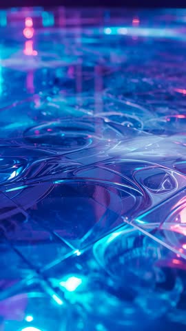 Vertical Neon Liquid Ripple Loop for Futuristic Blue-Pink Abstract Motion Background