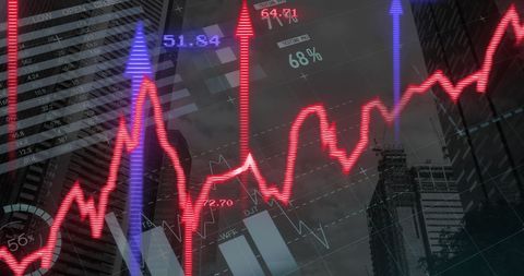 Financial Data Visualization Over Urban Cityscape For Business Platforms