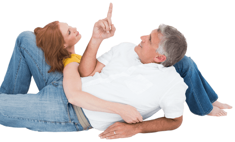 transparent casual couple lying comfortably on floor - Download Free Stock Videos Pikwizard.com
