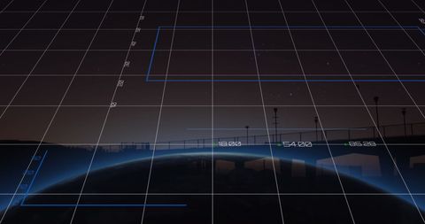 Futuristic Digital interface with Globe and Data Graphics