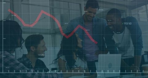 Diverse Team Discussing Financial Growth Projection Trend - Download Free Stock Images Pikwizard.com