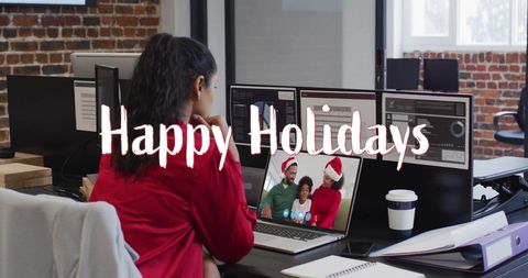 Remote Holiday Celebration with African American Family - Download Free Stock Images Pikwizard.com