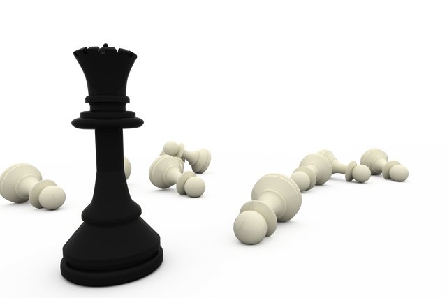 Transparent Chess Queen and Fallen White Pieces on White Background - Download Free Stock Videos Pikwizard.com