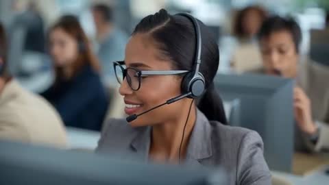 Call Center Agent Handling Customer Support Calls