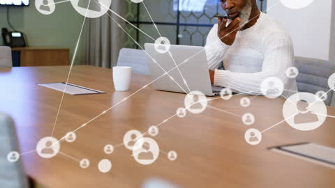 Businessman Integrating Technology and Network Systems