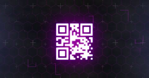 glowing qr code on futuristic hexagonal background - Download Free Stock Images Pikwizard.com