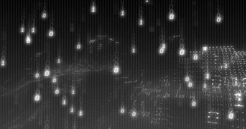 Binary Data Flow Over Dynamic Black Background - Download Free Stock Images Pikwizard.com