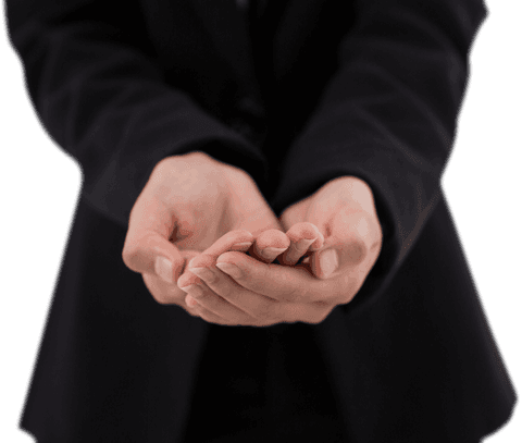 Transparent Offering Gesture by Professional