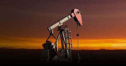 Functional Oil Pumpjack with Dramatic Sunset Background - Download Free Stock Images Pikwizard.com