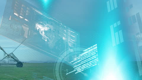 Futuristic Wind Energy Technology with Data Overlay