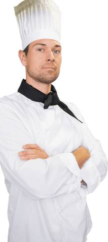 Confident Male Chef in Uniform with Arms Crossed Transparent Background - Download Free Stock Videos Pikwizard.com
