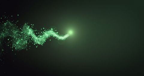 Green Sparkling Digital Wave on Dark Background - Download Free Stock Images Pikwizard.com