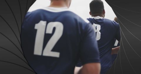 Male Rugby Players Preparing on Field