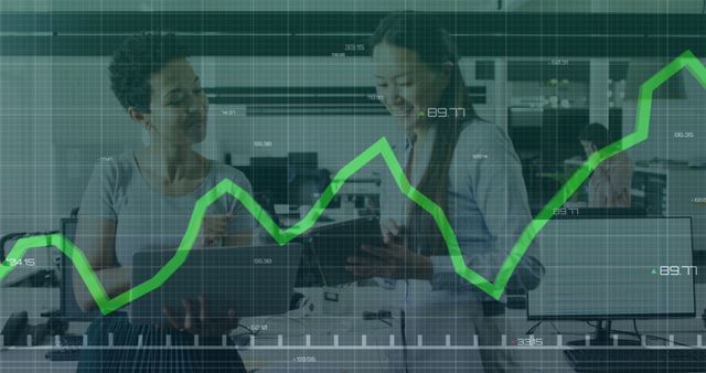 Professionals Analyzing Stock Market Data Overlaid with Graphs - Download Free Stock Images Pikwizard.com