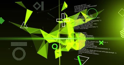 Abstract digital network with glowing 3d connections and interface