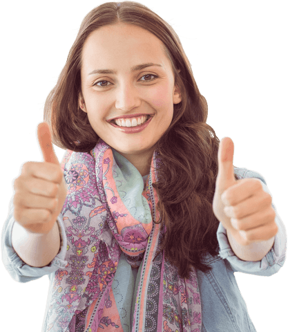 Happy Caucasian Woman Giving Thumbs Up with Transparent Background - Download Free Stock Videos Pikwizard.com