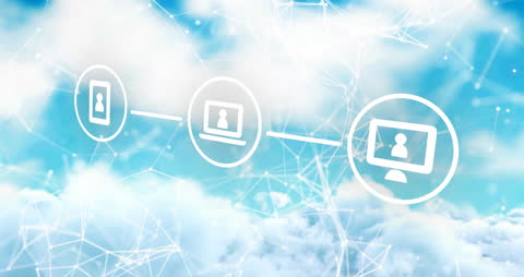 Digital Connections Concept Over Serene Cloudscape
