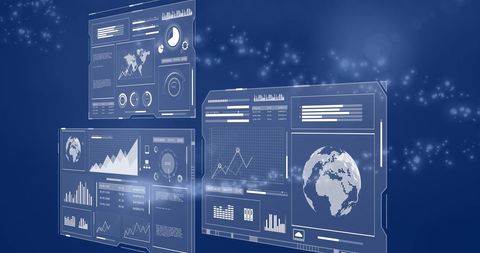 Digital Data Processing Screens with Global Connections - Download Free Stock Images Pikwizard.com