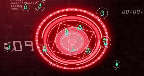 Digital Interface with Scanning Scope and Data Icons - Download Free Stock Images Pikwizard.com