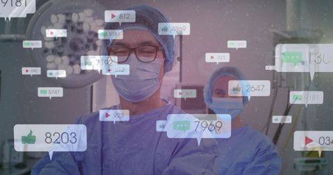 Surgeons Analyzing Medical Data with Social Icons in Operating Room