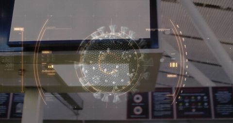 Digital Virus Hologram in Cutting-Edge Laboratory Environment