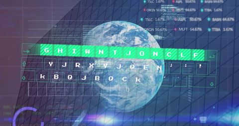 Digital Data Flow Over Planet Earth with Code Interface - Download Free Stock Images Pikwizard.com