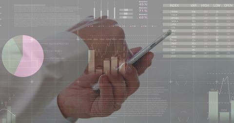 Professional Using Digital Interface for Financial Data Analysis