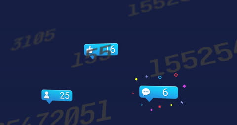 Social Media Interaction Numbers Concept with Floating Icons