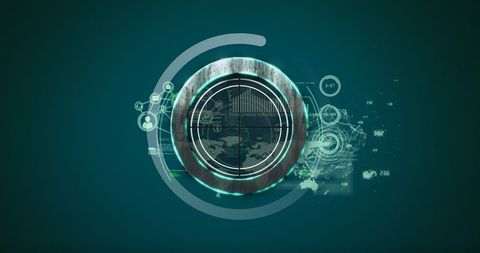 Futuristic Digital Interface with Financial Data