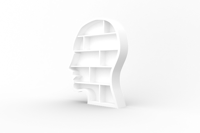 White Head-shaped Bookshelves on Transparent Background - Download Free Stock Videos Pikwizard.com