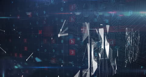 Futuristic Digital Data Processing with Abstract Network Visualization