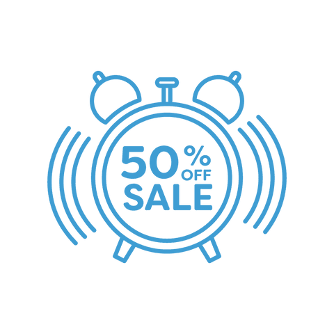 Transparent Clock Graphic with 50 Percent Off Sale Text - Download Free Stock Videos Pikwizard.com