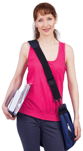 Transparent Background Woman in Casual Attire Holding Books - Download Free Stock Videos Pikwizard.com