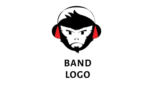 Edgy Monkey Band Logo with Headphones Symbolizing Rebellion - Download Free Stock Templates Pikwizard.com