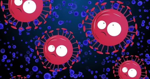 Cartoon Viruses in a Dark Microscopic Environment - Download Free Stock Images Pikwizard.com