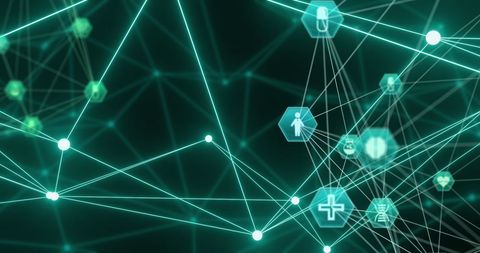 Abstract Digital Network with Medical Icons Technology Background - Download Free Stock Images Pikwizard.com