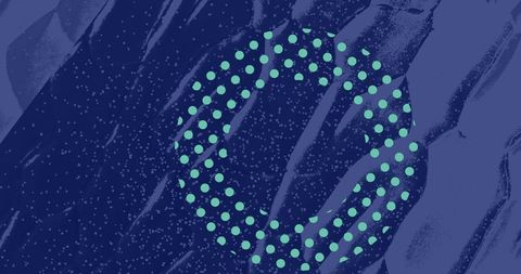 Abstract blue textured background with polka dot ring