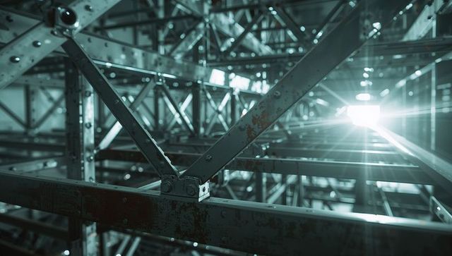 Intricate Steel Breeze in Industrial Warehouse