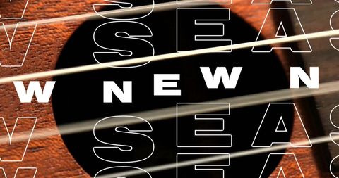 Marketing Graphic with New Text Over Guitar Image - Download Free Stock Images Pikwizard.com