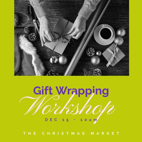 gift wrapping workshop promotion with presents - Download Free Stock Templates Pikwizard.com